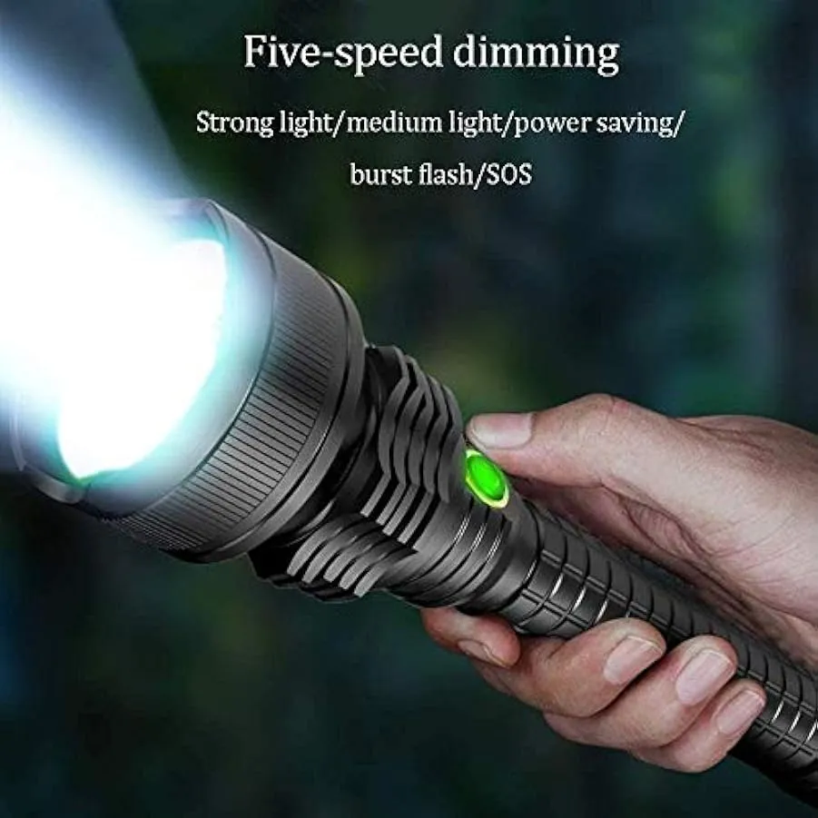 SMSOM Torcia Ricaricabile, Torcia a palmare a LED Lampada Flash, 5 modalità Plus Strobe, IPX5 Impermeabile, Batteria 18650 Inclu