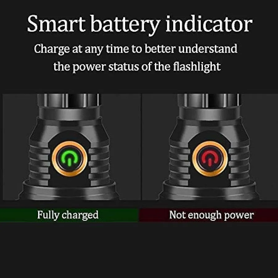 SMSOM Torcia Ricaricabile, Torcia a palmare a LED Lampada Flash, 5 modalità Plus Strobe, IPX5 Impermeabile, Batteria 18650 Inclu