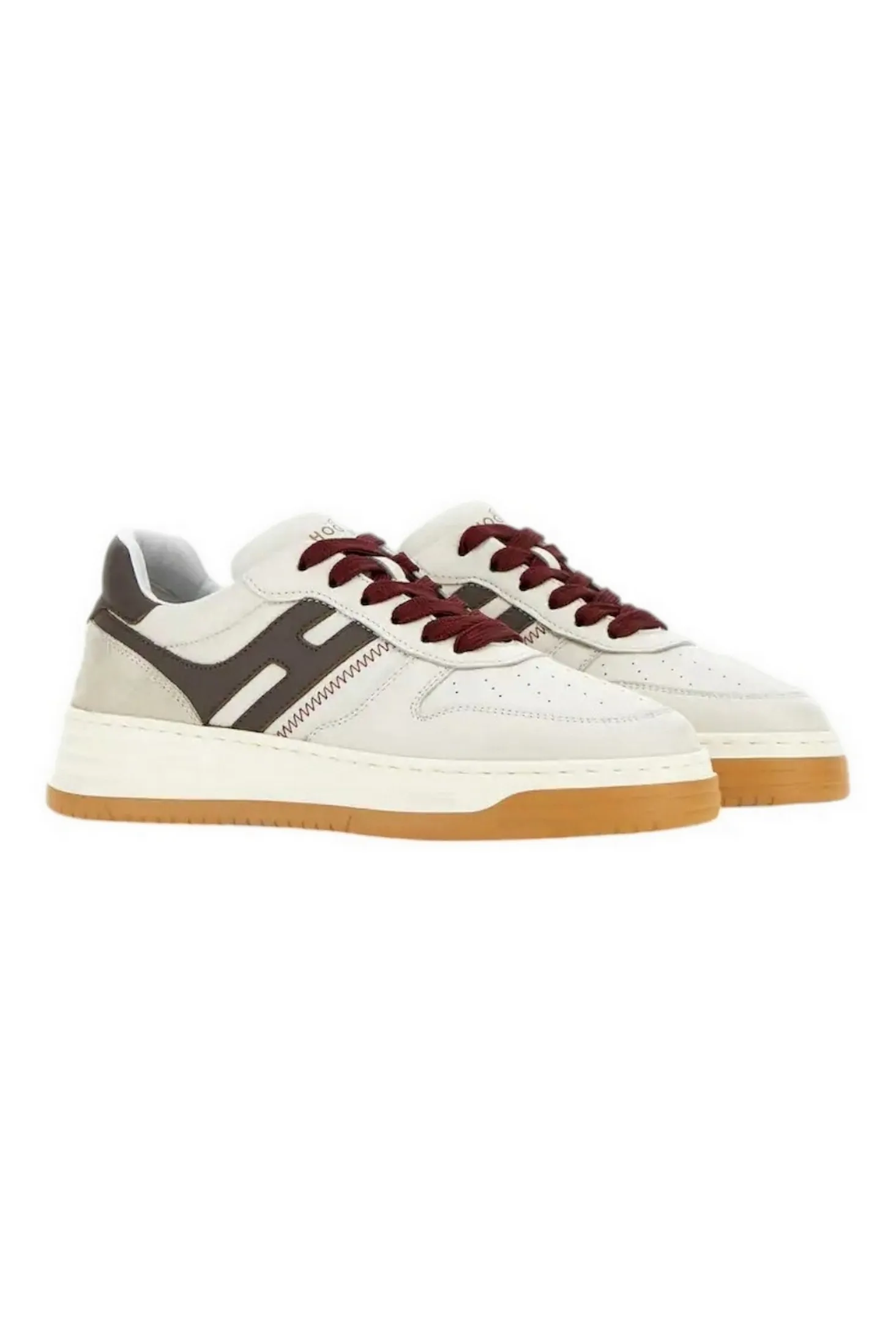 sneakers donna H630 avorio e marrone