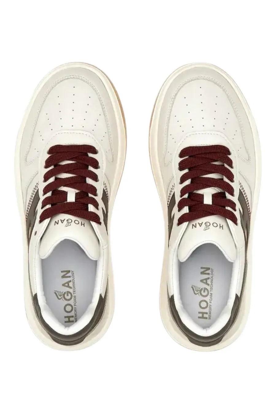 sneakers donna H630 avorio e marrone