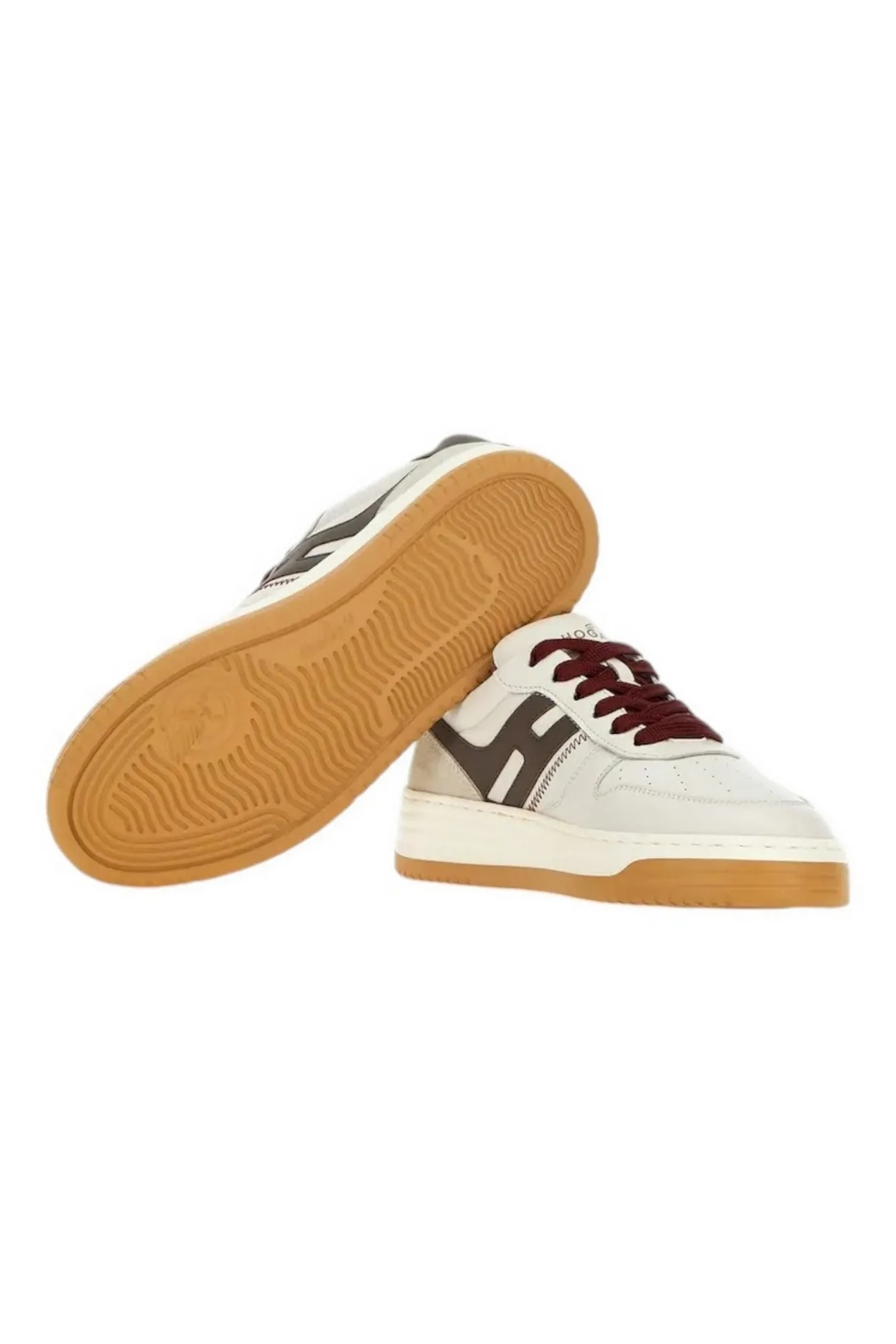 sneakers donna H630 avorio e marrone