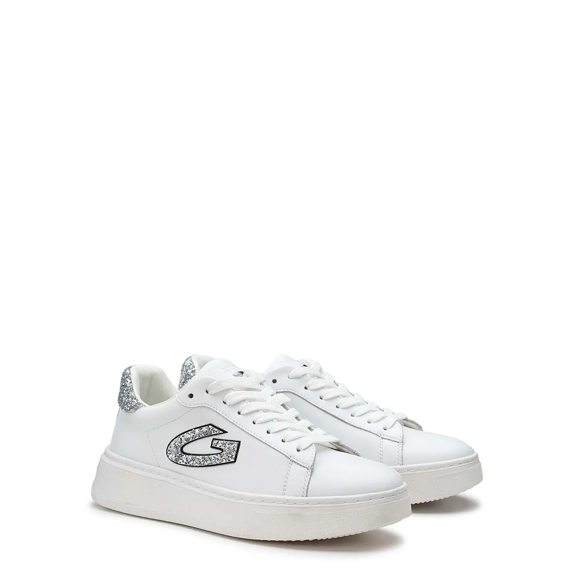   Sneakers Donna in pelle con dettaglio glitter GUARDIANI AGW431100