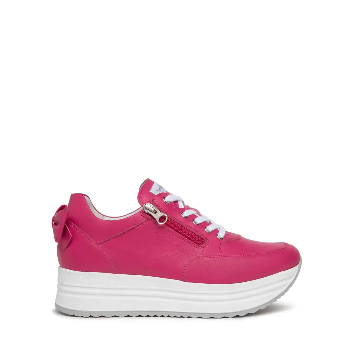   Sneakers Donna in pelle con fiocco posteriore NEROGIARDINI E406370D