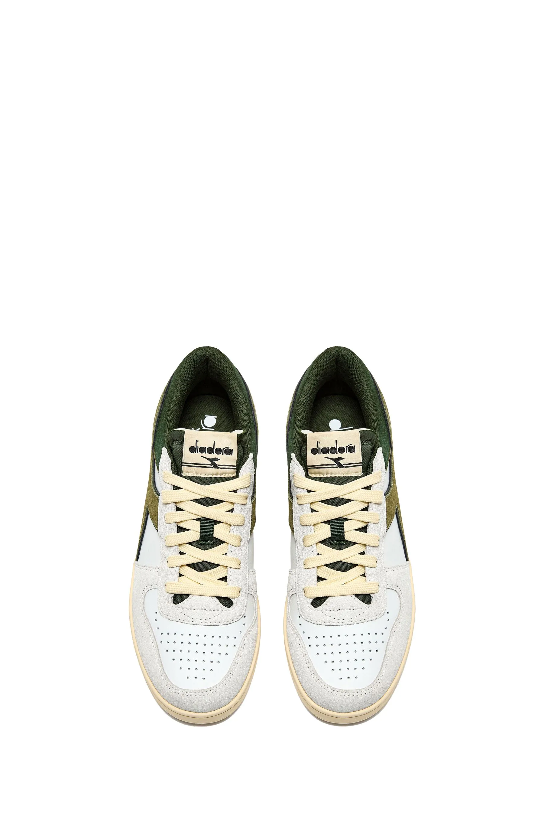 SNEAKERS UOMO DIADORA MAGIC BASKET LOW BCO/VRD KOMBU