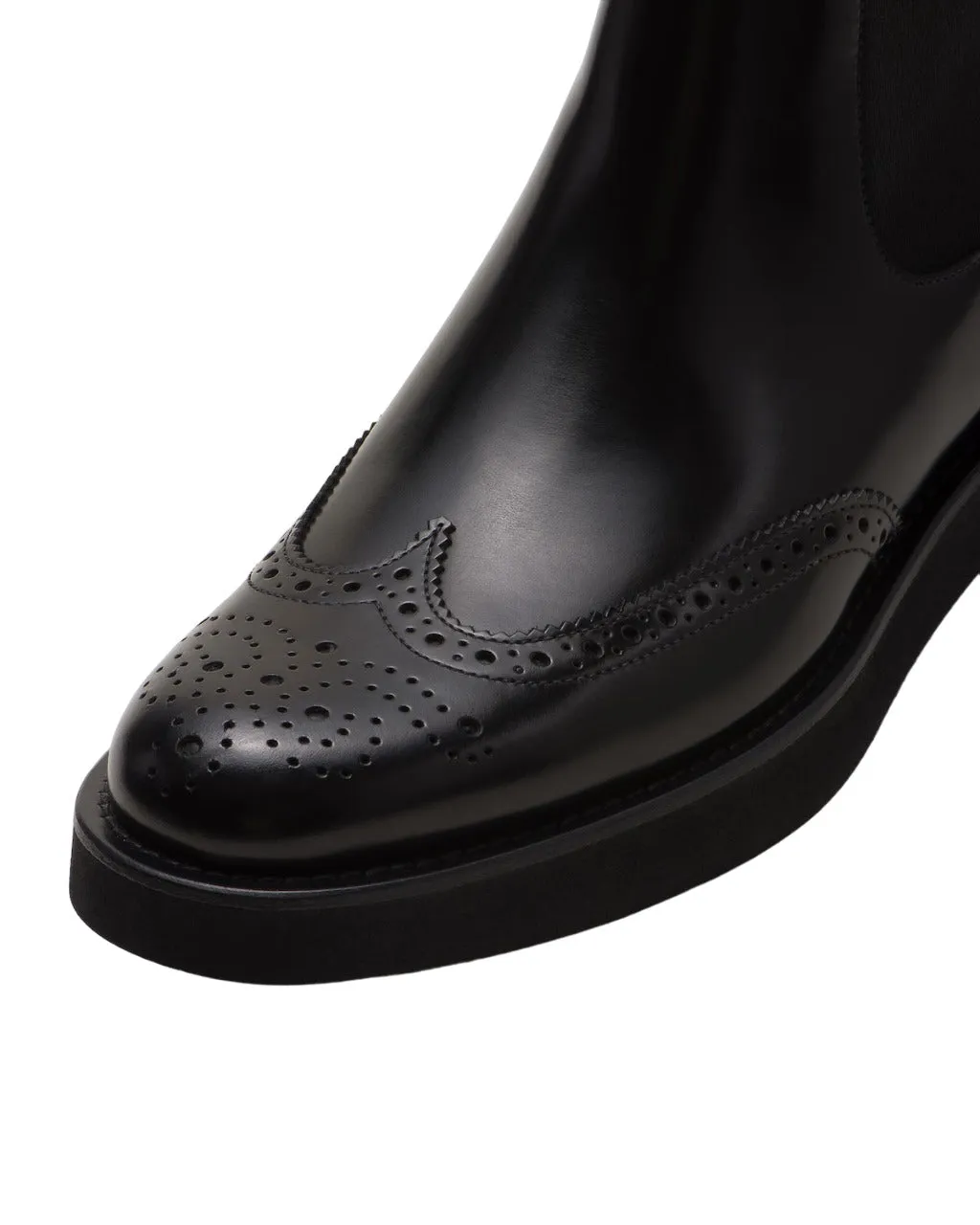Stivale brogue del Chelsea Church in pelle di fumé lucida