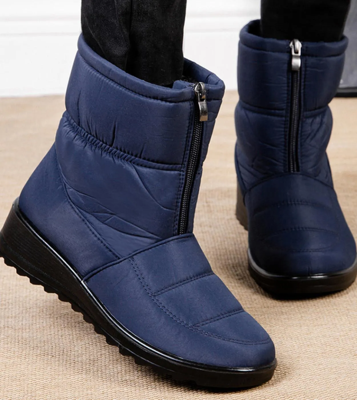 Stivali da donna Stivali da neve impermeabili per scarpe invernali Donna Tacchi bassi Caviglia Botas Mujer Tenere al caldo Stiva