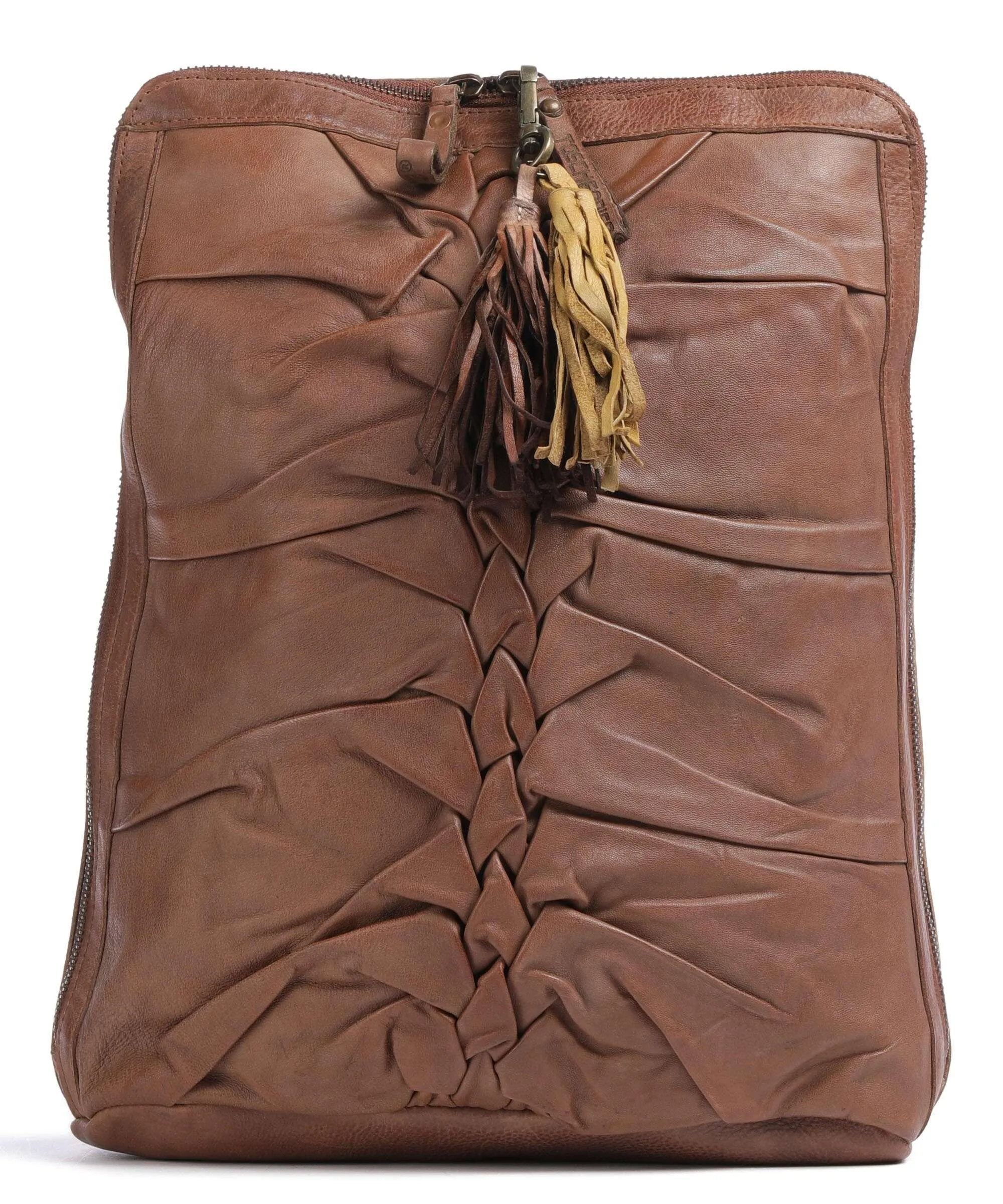  Taschendieb Wien Fischerstiege 4 Borsa a zainetto pelle di vacchetta grana marrone  