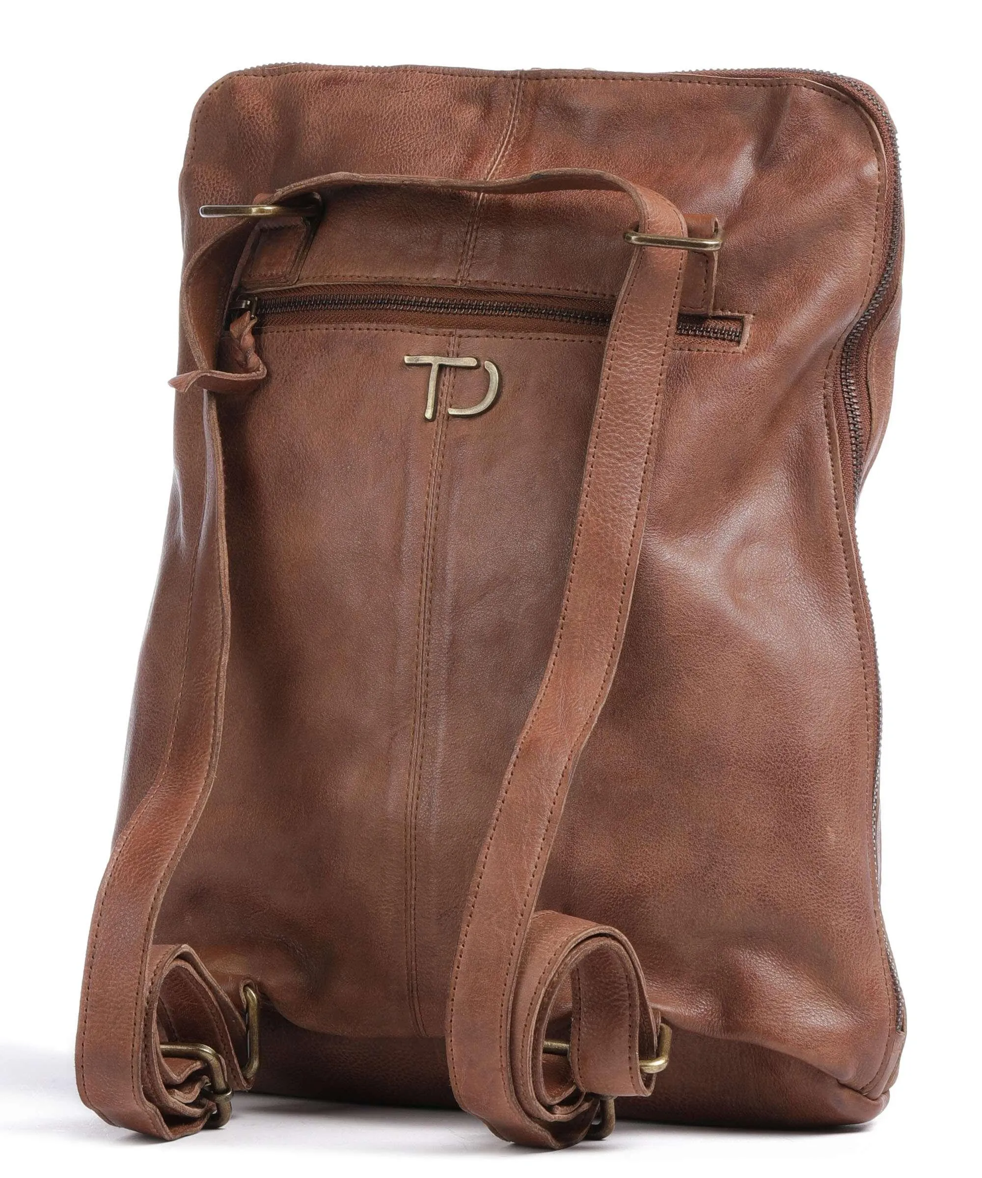  Taschendieb Wien Fischerstiege 4 Borsa a zainetto pelle di vacchetta grana marrone  