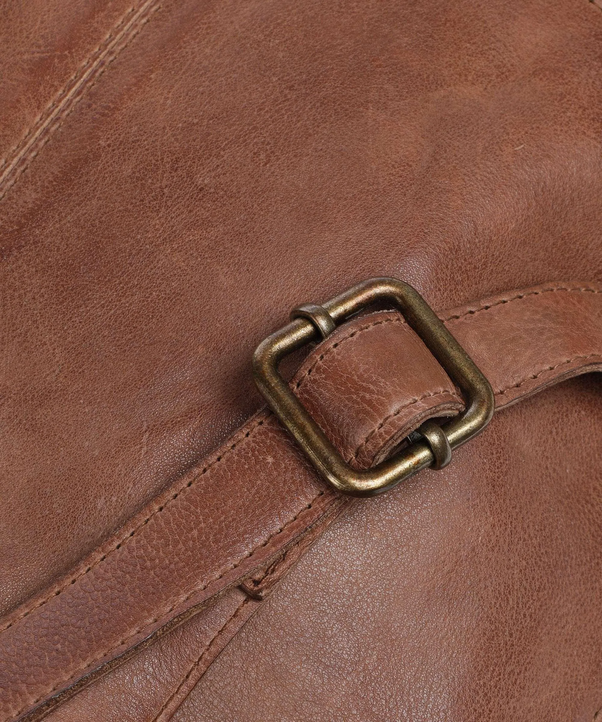  Taschendieb Wien Fischerstiege 4 Borsa a zainetto pelle di vacchetta grana marrone  