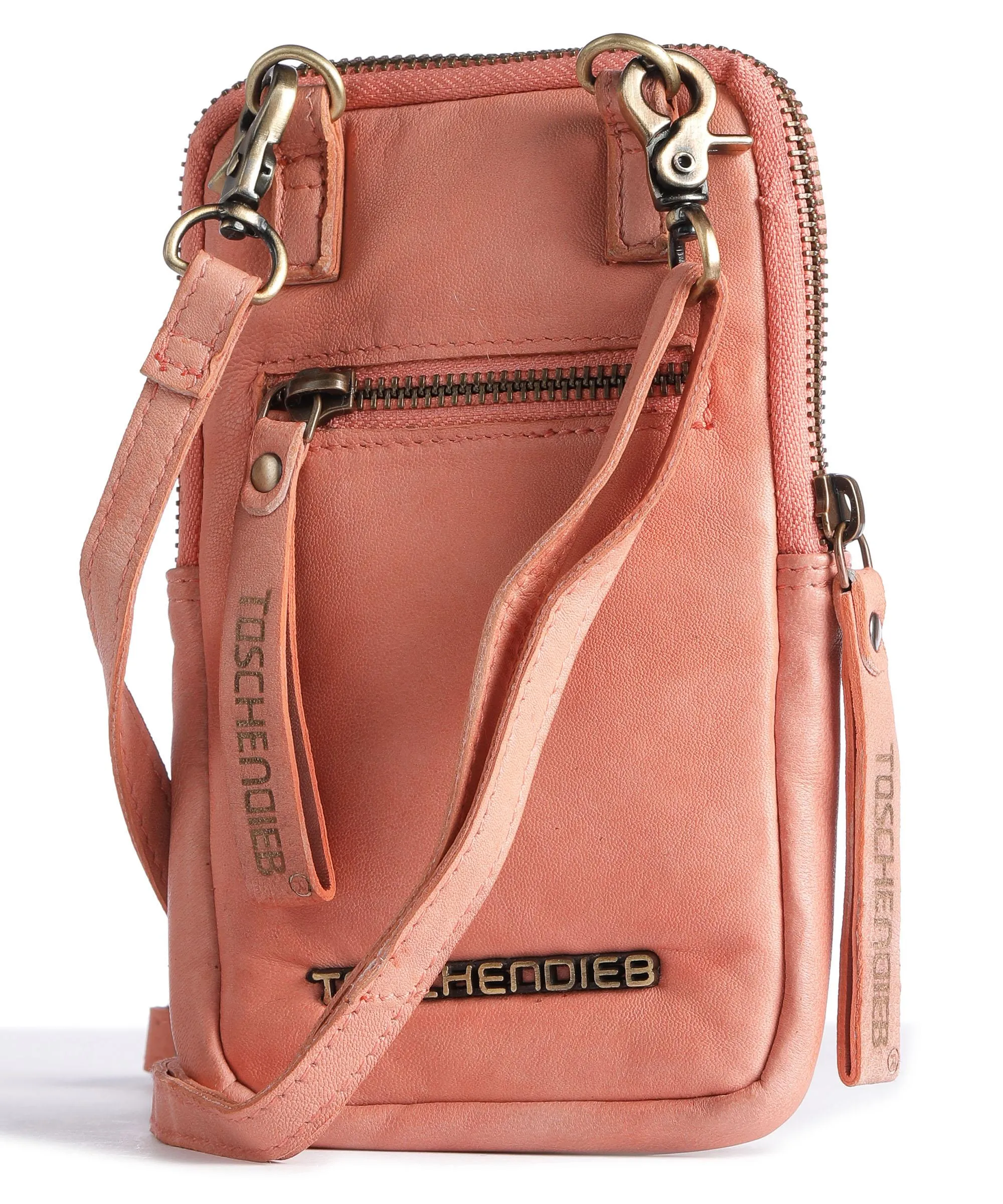  Taschendieb Wien Munchgasse 5 Borsetta porta cellulare pelle di pecora albicocca  