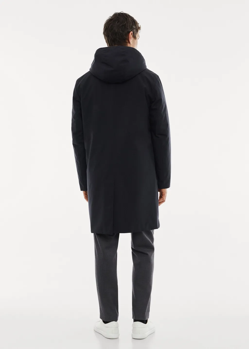 Trench cappuccio water-repellent