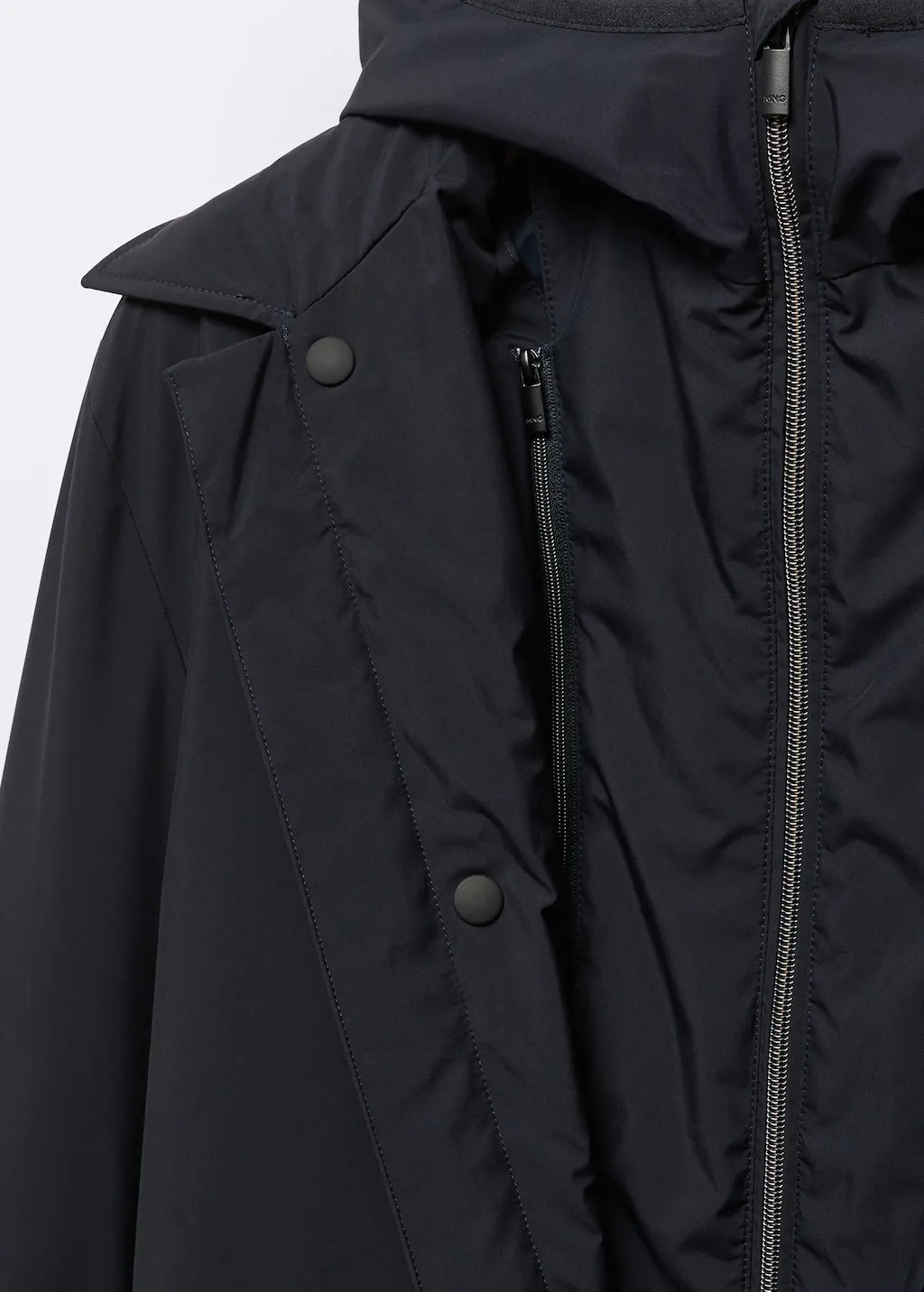 Trench cappuccio water-repellent