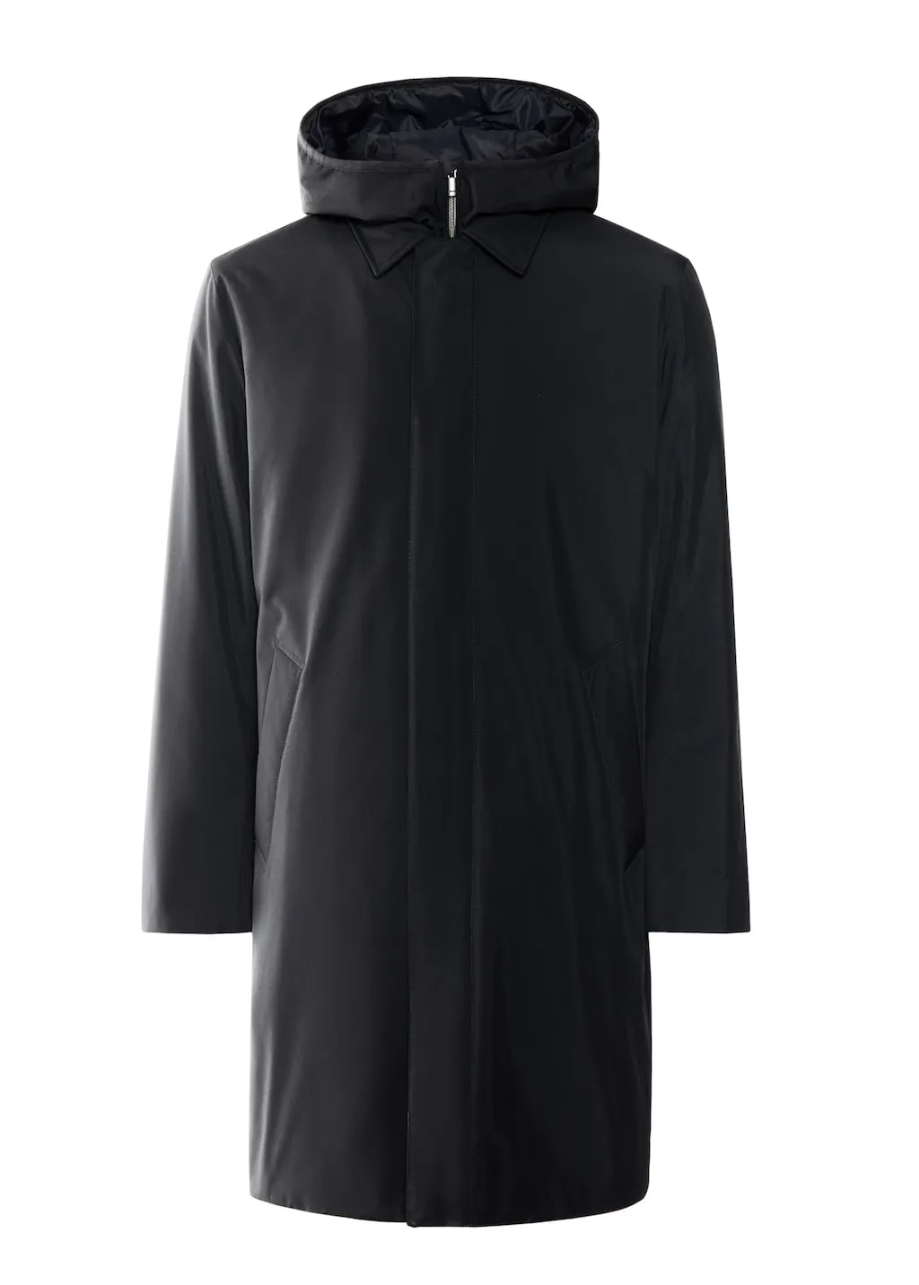 Trench cappuccio water-repellent