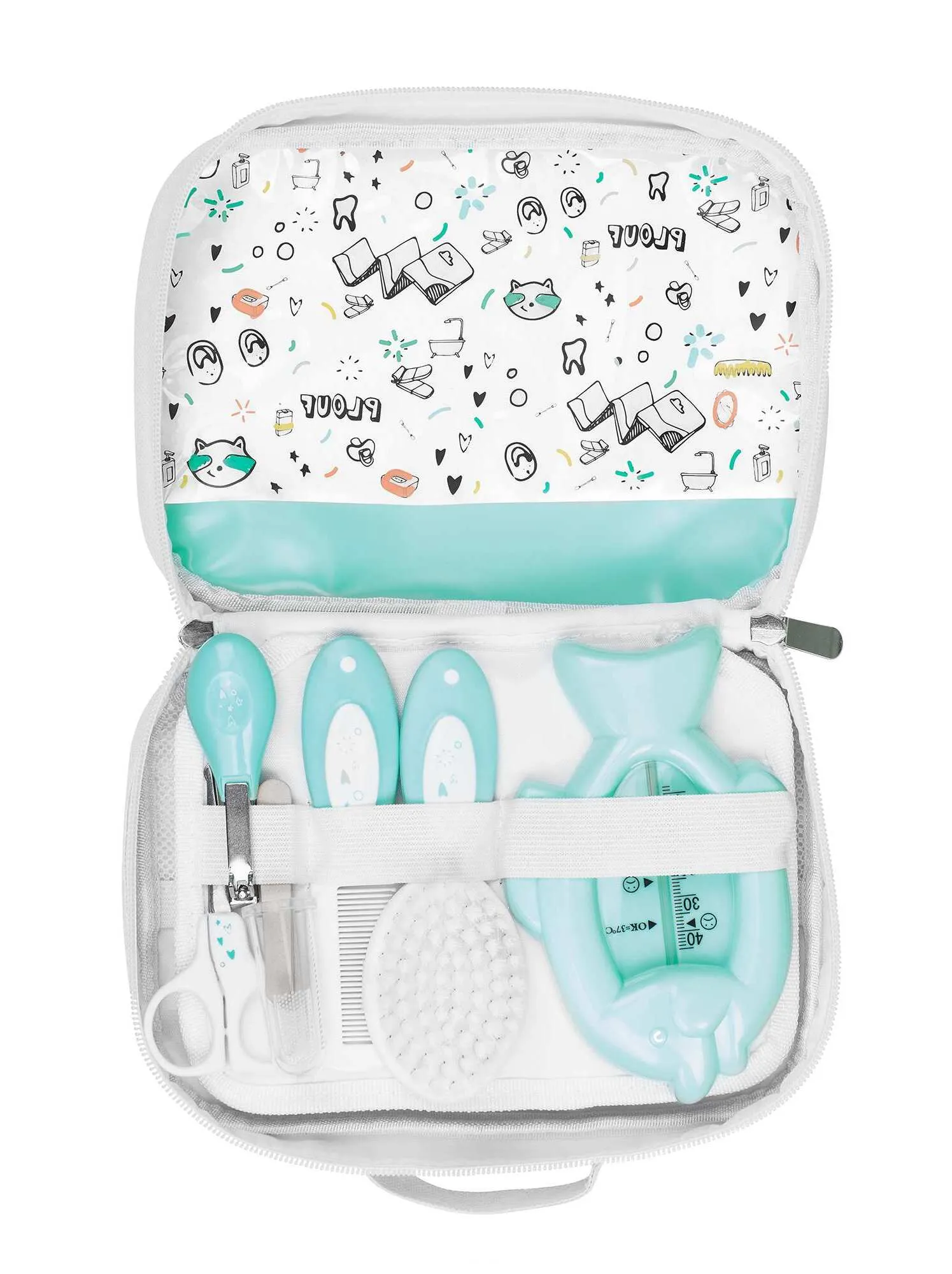 Trousse per la cura del neonato 'Badabulle' - blu