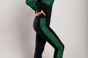 Tuta con stampa leopardata Segovia, verde