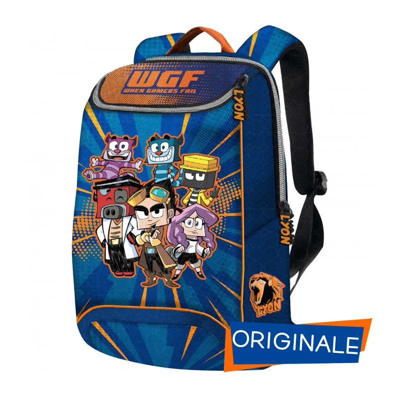 ZAINO FREE TIME LYON GAMER ORIGINAL MULTICOLOR 43X32X20CM 2 ZIP ZAINO SCUOLA E TEMPO LIBERO PANINI SCUOLA ITALY